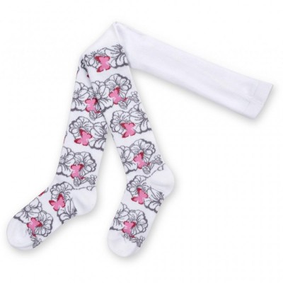 Колготки BNM з сірими квіточками на білому фоні (M0C0301-0979-3G-gray white)