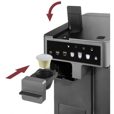 Кавоварка Catler капсульна Renzo 1.6л, капсули, мелена кава, сенсорне керування, автоматичний капучинатор, сірий Кавоварка Catler капсульна Renzo 1.6л, капсули, мелена кава, сенсорне керування, автоматичний капучинатор, сірий