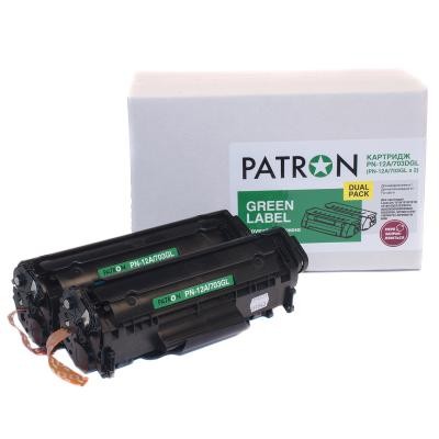 Картридж PATRON HP LJ Q2612A/CANON 703 GREEN Label (DUAL PACK) (PN-12A/703DGL)