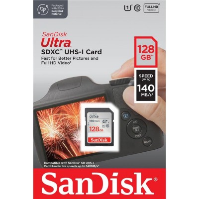 Карта пам'яті SanDisk SD 128GB C10 UHS-I R140MB/s Ultra