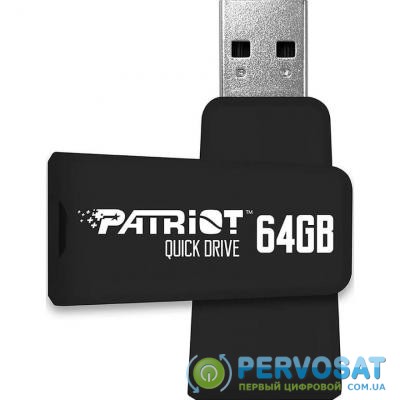 USB флеш накопитель Patriot 64GB Color Quick Drive Black USB 3.1 (PSF64GQDBK3USB)