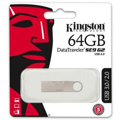 USB флеш накопитель Kingston 64GB DTSE9 G2 Metal Silver USB 3.0 (DTSE9G2/64GB)