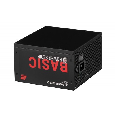 Блок живлення 2E BASIC POWER  (400W), 80%, 120mm, 1xMB 24pin(20+4), 1xCPU 8pin(4+4), 3xMolex, 4xSATA, 1xPCIe 8pin(6+2)