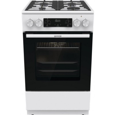 Плита Gorenje комбінована, 70л, 50x60см, дисплей, чавун, білий