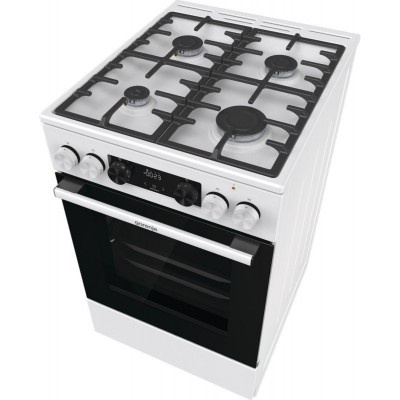 Плита Gorenje комбінована, 70л, 50x60см, дисплей, чавун, білий