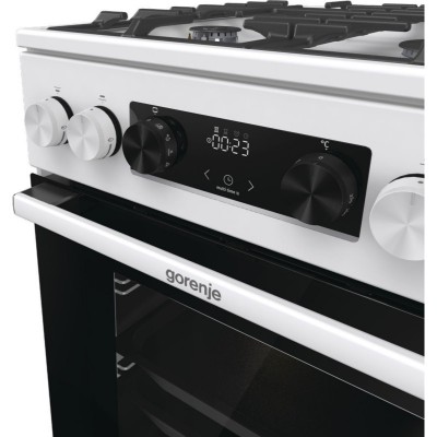 Плита Gorenje комбінована, 70л, 50x60см, дисплей, чавун, білий