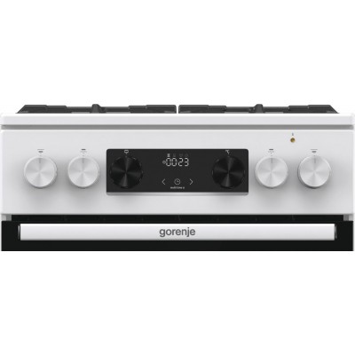 Плита Gorenje комбінована, 70л, 50x60см, дисплей, чавун, білий