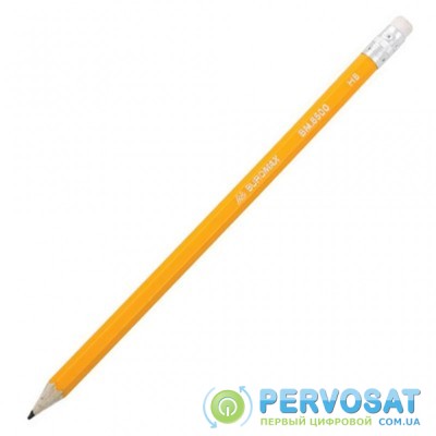 Карандаш графитный Buromax HB, with eraser, yellow, tube, JOBMAX (BM.8500)