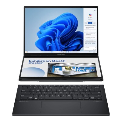 Ноутбук ASUS Zenbook Duo UX8406MA-QL104W 14&quot; FHD OLED, Intel Ultra 9 185H, 32GB, F2TB, UMA, Win11, Сірий