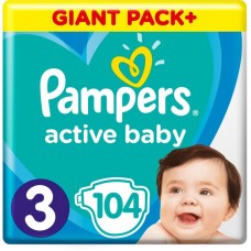Підгузок Pampers Active Baby Розмір 3 (6-10 кг) 104 шт (8001090950215) Підгузок Pampers Active Baby Розмір 3 (6-10 кг) 104 шт (8001090950215)