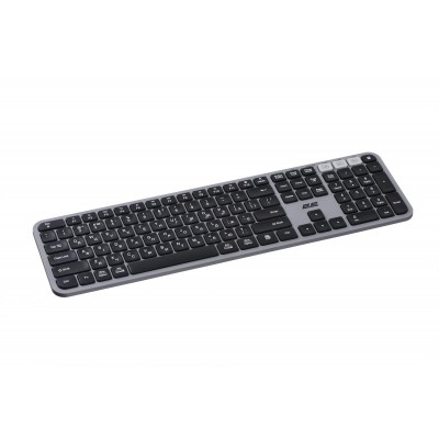 Клавіатура мембранна 2E KS240 110key, WL/BT, EN/UK, сіро-чорний