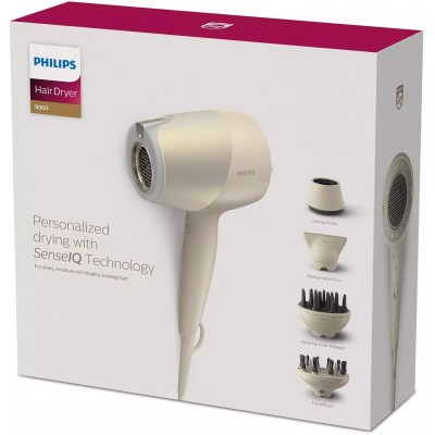Фен Philips 9000 Series SenseIQ, 1800Вт, 3 режими, дифузор, іоніз-я, хол. обдув, турбо, золотий Фен Philips 9000 Series SenseIQ, 1800Вт, 3 режими, дифузор, іоніз-я, хол. обдув, турбо, золотий