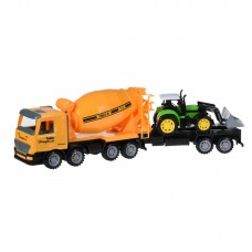 Машинка енерціонная Same Toy Truck Бетонозмішувач жовтий з бульдозером 98-88Ut-2