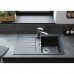 Мийка кухонна Hansgrohe S52, граніт, прямокутник, з крилом, 840х480х190мм, чаша - 2, накладна, S520-F345, чорний графіт