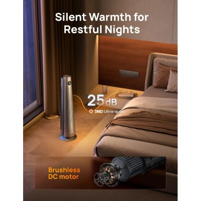 Тепловентилятор Dreo, 25м2, 2000Вт, електр. упр-ння, керамич.нагрів.елемент, пульт ДУ, 8 швидк. , срібний Тепловентилятор Dreo, 25м2, 2000Вт, електр. упр-ння, керамич.нагрів.елемент, пульт ДУ, 8 швидк. , срібний