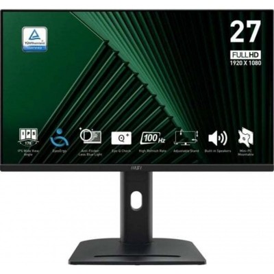 Монітор MSI 27" PRO MP275PG D-Sub, HDMI, MM, IPS, 100Hz, 4ms, sRGB 95%, AdaptiveSync, Pivot