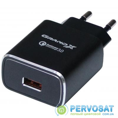 Зарядное устройство Grand-X Quick Charge QС3.0 3.6V-6.5V 3A, 6.5V-9V 2A, 9V-12V 1.5A USB (CH-750B)