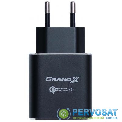 Зарядное устройство Grand-X Quick Charge QС3.0 3.6V-6.5V 3A, 6.5V-9V 2A, 9V-12V 1.5A USB (CH-750B)
