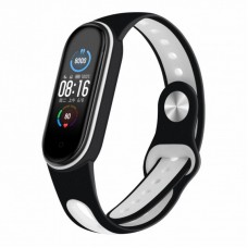 Ремінець до фітнес браслета BeCover Sport Style для Xiaomi Mi Smart Band 5 Black-White (705170) Ремінець до фітнес браслета BeCover Sport Style для Xiaomi Mi Smart Band 5 Black-White (705170)