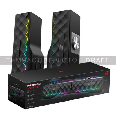 Акустична система 2E PCS232 RGB, Soundbar, 2.0, USB, Black