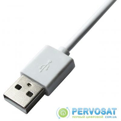 Дата кабель USB 2.0 AM to Lightning 1.0m Cu, 2.1А, White Grand-X (PL01WS)