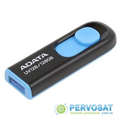 USB флеш накопитель A-DATA 128GB UV128 Black/Blue USB 3.1 (AUV128-128G-RBE)