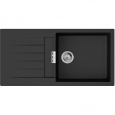 Мийка кухонна Hansgrohe S52, граніт, прямокутник, з крилом, 980х480х190мм, чаша - 1, накладна, S520-F480, чорний графіт Мийка кухонна Hansgrohe S52, граніт, прямокутник, з крилом, 980х480х190мм, чаша - 1, накладна, S520-F480, чорний графіт