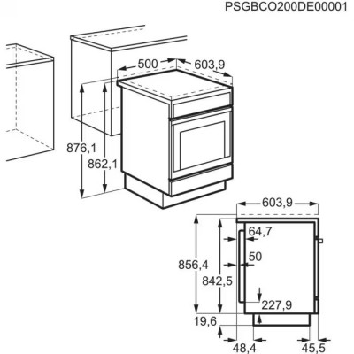 Плита Electrolux газова, 57л, 50x60см, білий