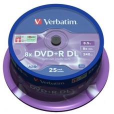 Диск DVD Verbatim 8.5Gb 8x CakeBox 25шт Matt Silver (43757) Диск DVD Verbatim 8.5Gb 8x CakeBox 25шт Matt Silver (43757)