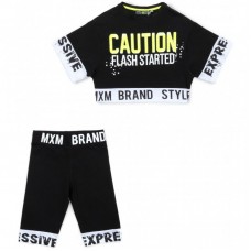 Футболка дитяча A-Yugi з капрі (7015-140G-black) Футболка дитяча A-Yugi з капрі (7015-140G-black)