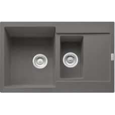 Кухонна мийка Franke Maris, фраграніт, прямокут., з крилом, 780х500х200мм, чаша-2, накладна, сірий камінь
