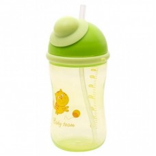 Поїльник-непроливайка Baby Team з силіконовою трубочкою 380 мл (5010_зелений)