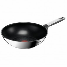 Сковорода ВОК  Tefal Emotion+, 28см, нержавіюча сталь, бакеліт, чорний