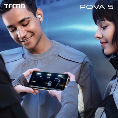 Смартфон TECNO POVA 5 (LH7n) 6.78&quot; 8/128ГБ, 2SIM, 6000мА•год, Mecha Black