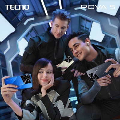 Смартфон TECNO POVA 5 (LH7n) 6.78&quot; 8/128ГБ, 2SIM, 6000мА•год, Mecha Black