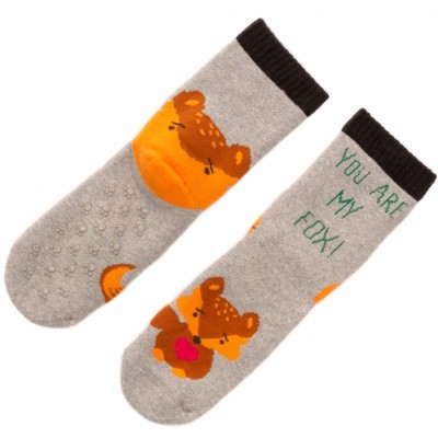 Шкарпетки Bross махрові з лисицею (21402-1-cream)
