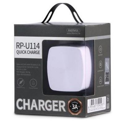 Зарядний пристрій Remax 3A Quick Charger, white (RP-U114-WHITE)