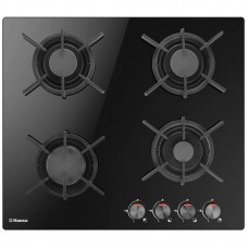 Варильна поверхня Hansa газова на склі, 60см, чавун, чорний