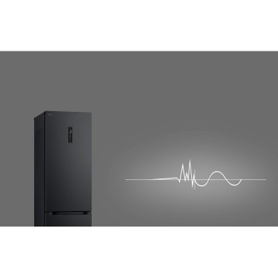 Холодильник LG з нижн. мороз., 203x60х68, холод.відд.-277л, мороз.відд.-107л, 2дв., А++, NF, інв., диспл зовн., Fresh Сonverter, Metal Fresh, чорний матовий