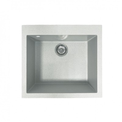 Мийка кухонна Adamant Univer, штучний камінь, квадрат, без крила, 560х500х200мм, чаша - 1, врізна, Old stone