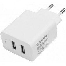 Зарядний пристрій ColorWay 2USB AUTO ID 4.8A (24W) (CW-CHS016-WT) Зарядний пристрій ColorWay 2USB AUTO ID 4.8A (24W) (CW-CHS016-WT)