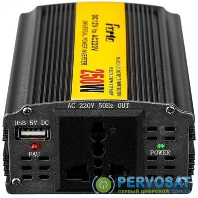Автомобильный инвертор 12V/220V 250W, USB PORTO (MND-250)