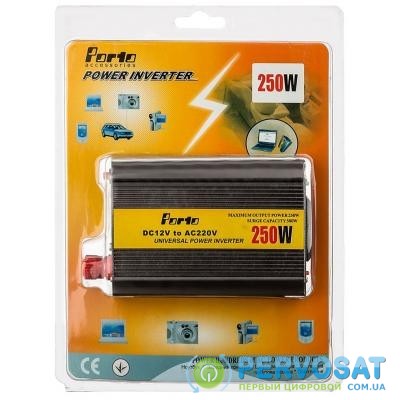 Автомобильный инвертор 12V/220V 250W, USB PORTO (MND-250)
