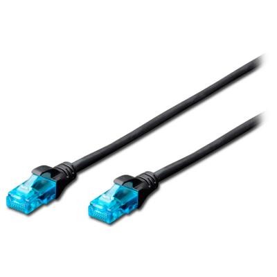 Патч-корд 3м, UTP, cat.5e, AWG 26/7, CU, PVC, black DIGITUS (DK-1511-030/BLACK)