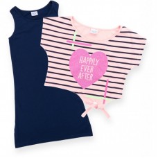 Плаття Breeze з серцем в комплекті з топом (9051-128G-blue-peach) Плаття Breeze з серцем в комплекті з топом (9051-128G-blue-peach)