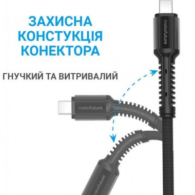 Дата кабель USB Type-C to Type-C 1.0m Denim Grey MakeFuture (MCB-CD4GR)