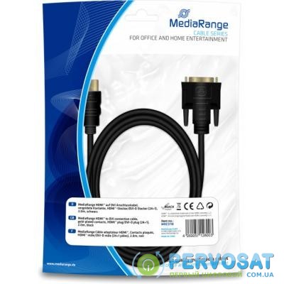 Кабель мультимедийный HDMI to DVI 24+1 2.0m MediaRange (MRCS118)