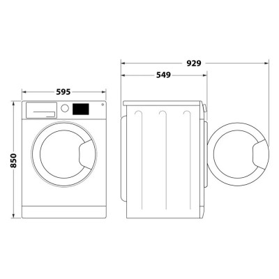 Прально-сушильна машина Indesit фронтальна, 7(5)кг, 1200, A, 54см, дисплей, білий