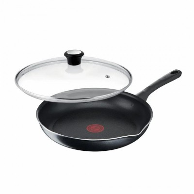 Сковорода з кришкою Tefal Day by Day, 20см, з кришкою, алюміній, бакеліт, скло, чорний