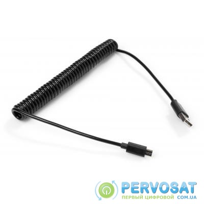 Дата кабель USB 2.0 AM to Micro 5P 1.8m Spring black Vinga (VCPDCMS1.8BK)